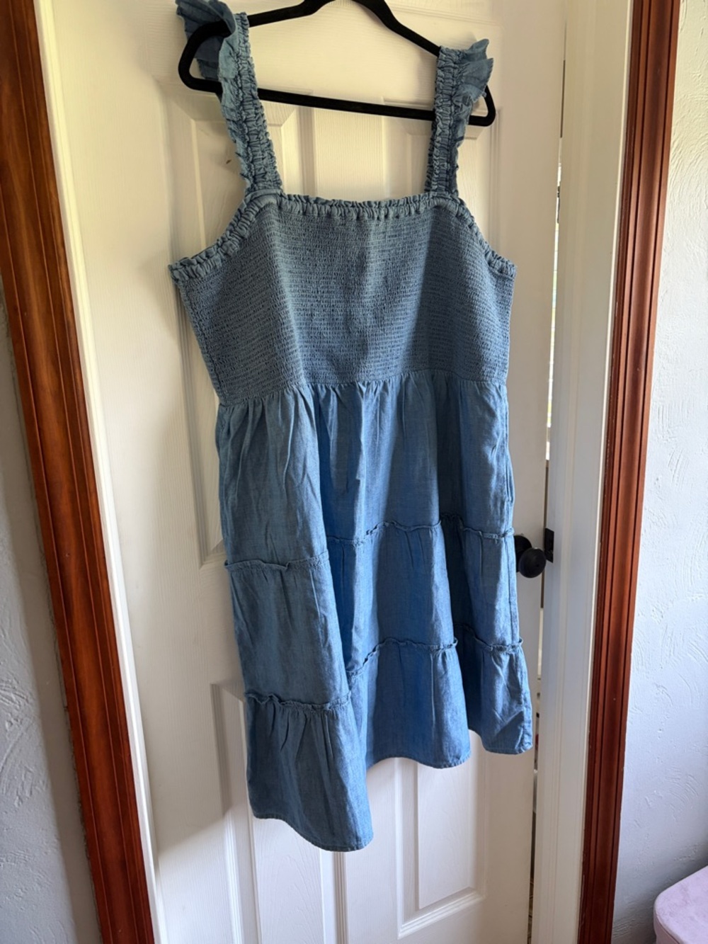 J Crew Women’s Light Blue Smocked DenimSundress